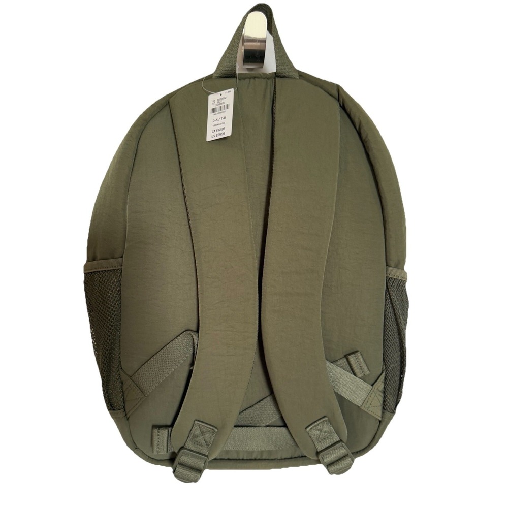 Victoria's Secret Pink Backpack Quilted Puffer Adjustable Strap Safari Green - Picture 4 of 8